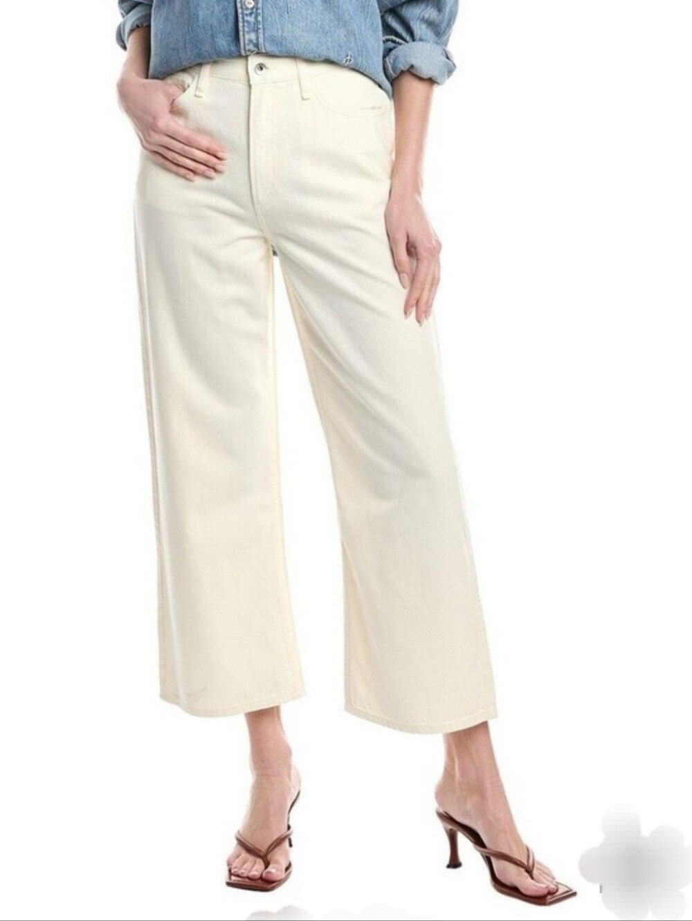 rag & bone Wide Leg Crop Pants in Off-White Sz 31